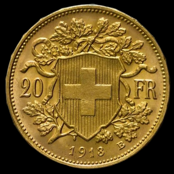20 Franków Szwajcarskich Helvetia Vreneli Różne Roczniki - image 2