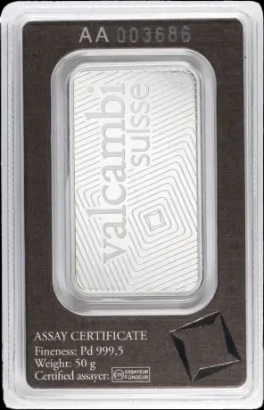 Sztabka 50g palladu Valcambi - image 2