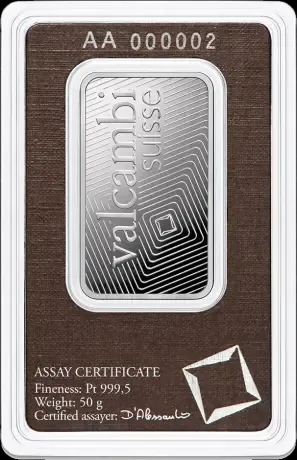 Sztabka 50g platyny Valcambi - image 2