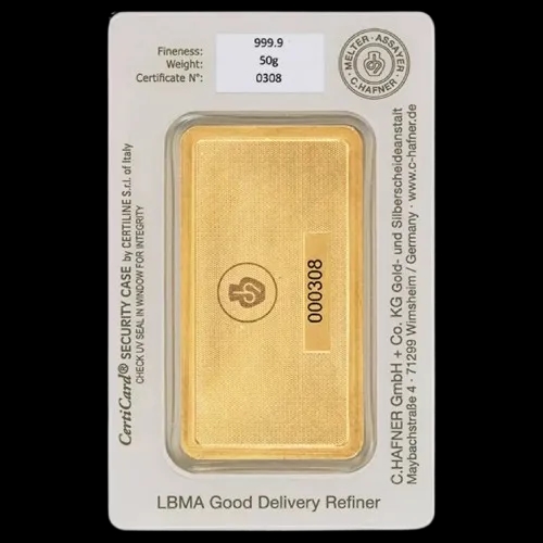 Sztabka 50g złota C.Hafner - image 2
