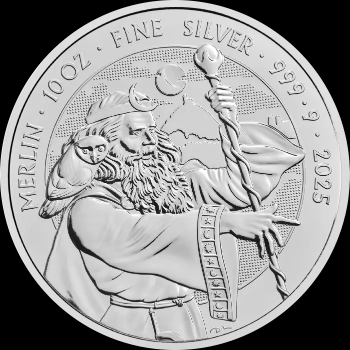 Mity i Legendy Merlin 10 uncji Srebra 2025 - image 1