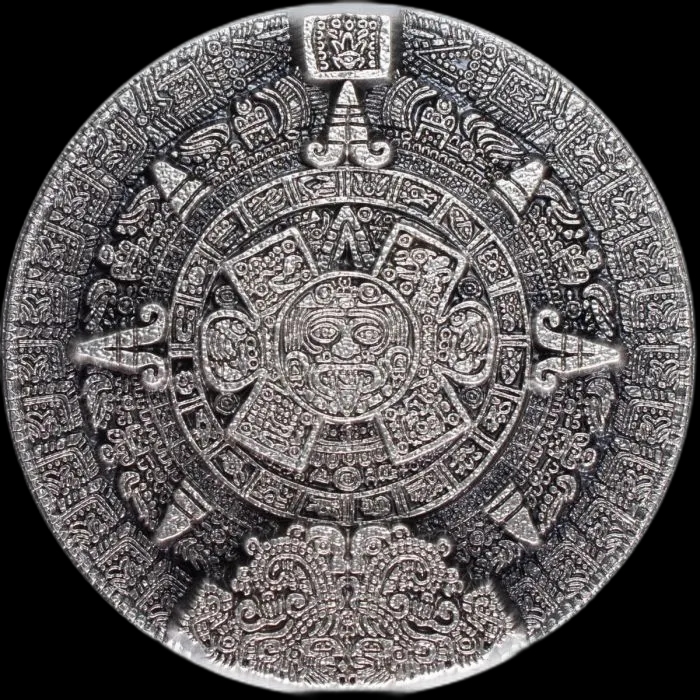 Aztec Sun Stone Stacker 2 uncje srebra - image 1