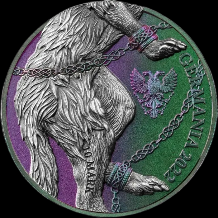 Germania Beasts: Fenrir 2 uncje Srebra Double High Relief 2022 - image 2
