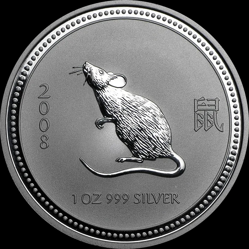 Lunar I Rok Myszy 1 uncja Srebra 2008 - image 1