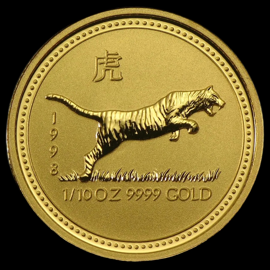 Lunar I Rok Tygrysa 1/10 uncji złota 1998 - image 1
