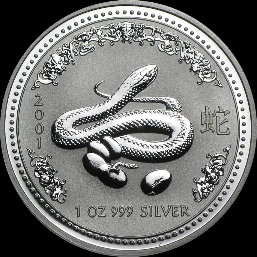 Lunar I Rok Węża 1 uncja Srebra 2001 - image 1
