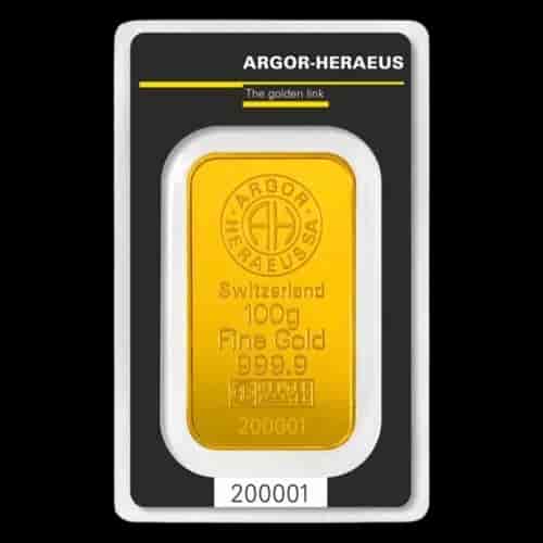 Sztabka 100g złota Argor-Heraeus - image 1