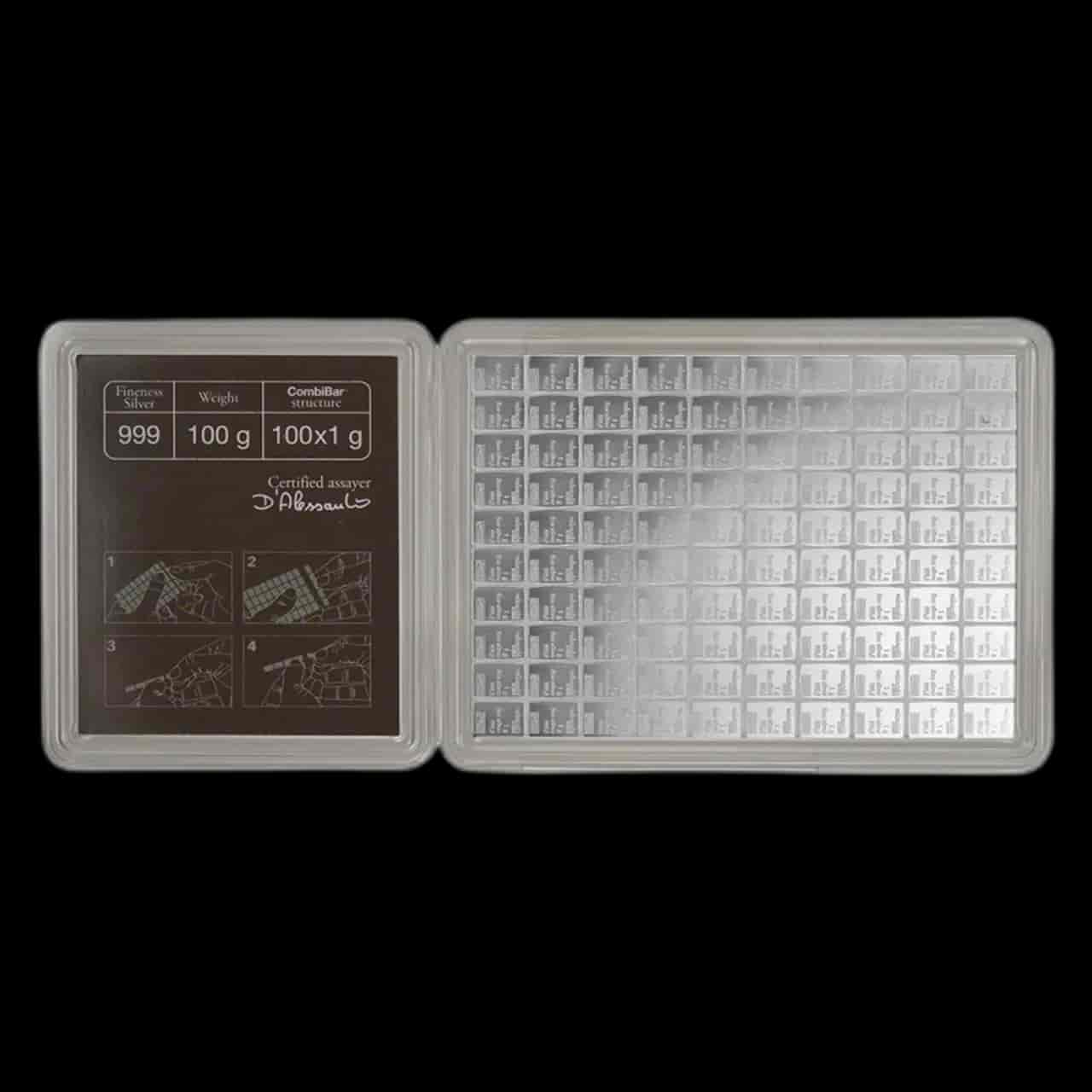 Sztabka Combibar 100x1g srebra Valcambi - image 1