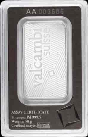 Sztabka 50g palladu Valcambi - image 2