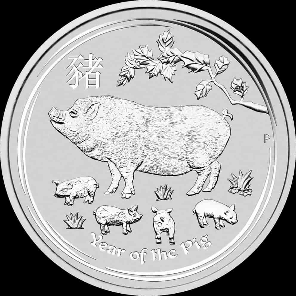 Lunar II Rok Świni 1 uncja Srebra 2019 - image 1