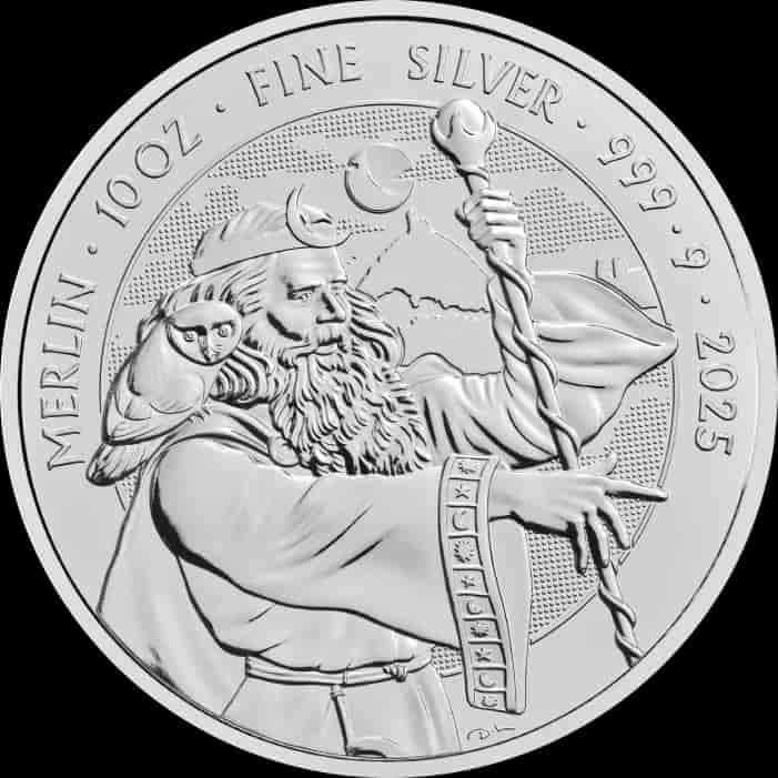 Mity i Legendy Merlin 10 uncji Srebra 2025 - image 1