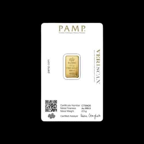 Sztabka 2,5g złota PAMP - image 2