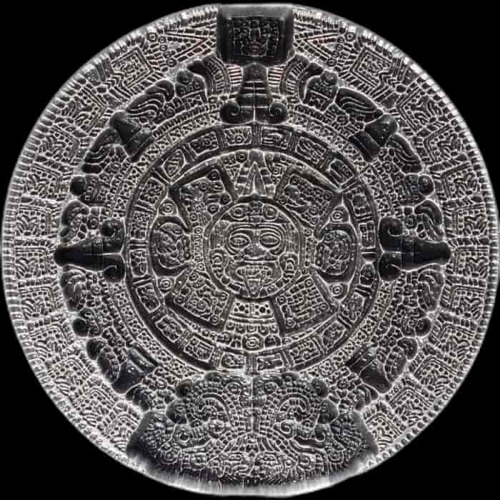 Aztec Sun Stone Stacker 2 uncje srebra - image 2