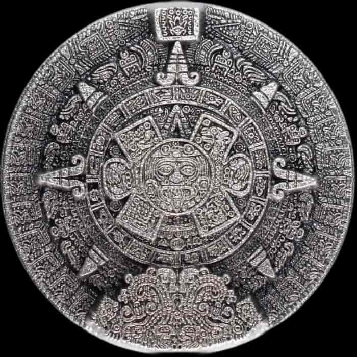 Aztec Sun Stone Stacker 2 uncje srebra - image 1