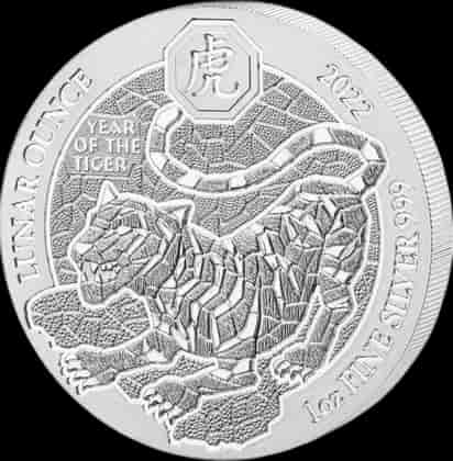 Rwanda Lunar Rok Tygrysa 1 uncja srebra 2022 - image 1