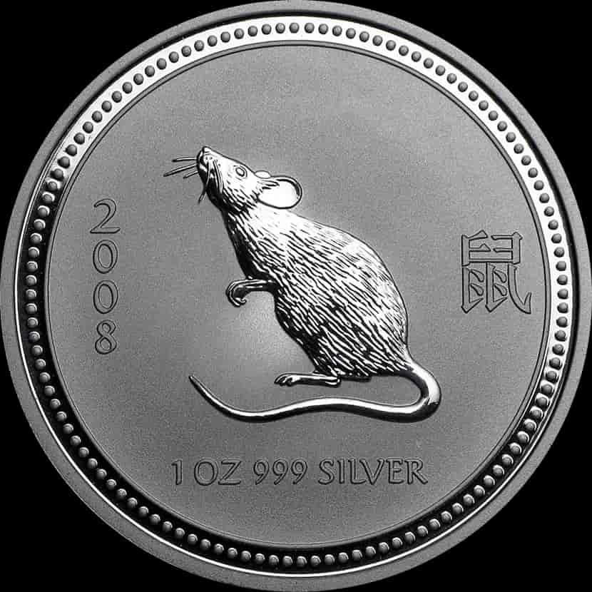 Lunar I Rok Myszy 1 uncja Srebra 2008 - image 1