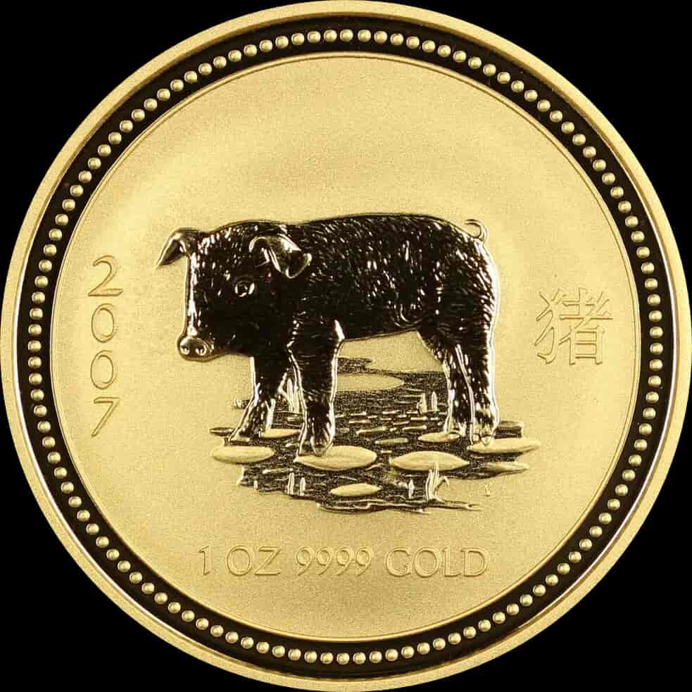 Lunar I Rok Świni 1 uncja Złota 2007 - image 1