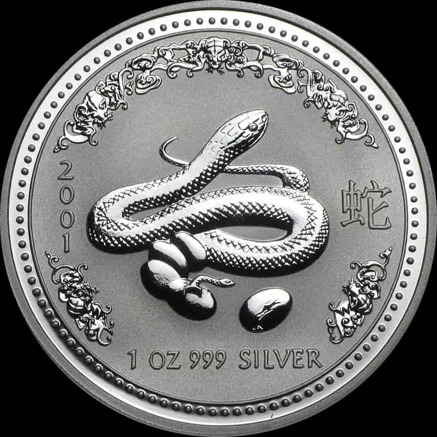 Lunar I Rok Węża 1 uncja Srebra 2001 - image 1