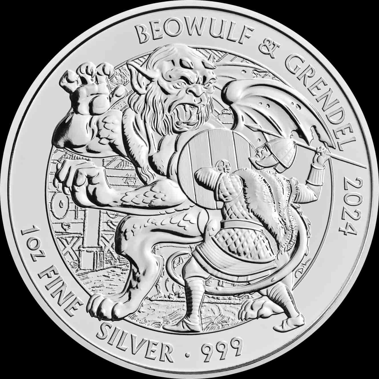 Mity i Legendy Beowulf and Grendel 1 uncja Srebra 2024 - image 1