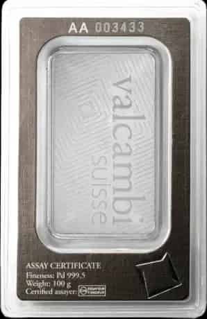 Sztabka 100g palladu Valcambi - image 2