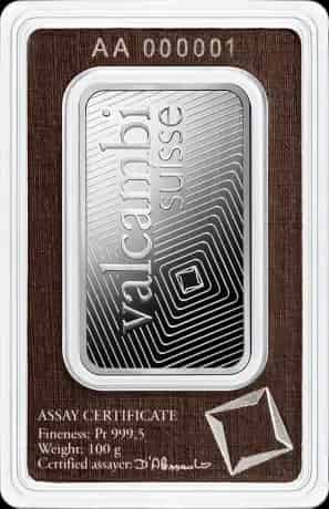 Sztabka 100g platyny Valcambi - image 2
