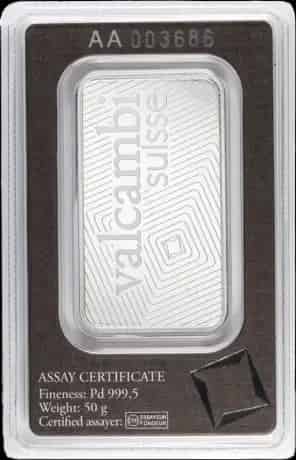 Sztabka 50g palladu Valcambi - image 2