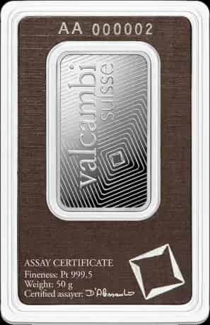 Sztabka 50g platyny Valcambi - image 2