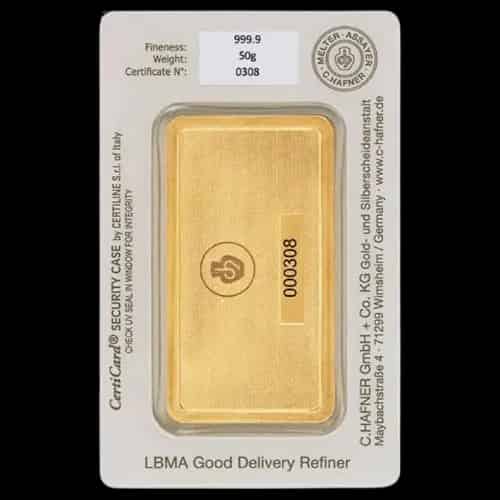 Sztabka 50g złota C.Hafner - image 2