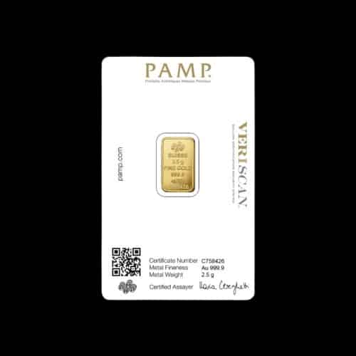Sztabka 2,5g złota PAMP - image 2
