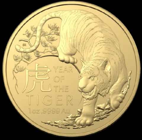 Lunar RAM Rok Tygrysa 1 uncja złota 2022 - image 1