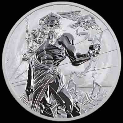Zeus Bogowie Olimpu 5 uncji srebra 2021 - image 1