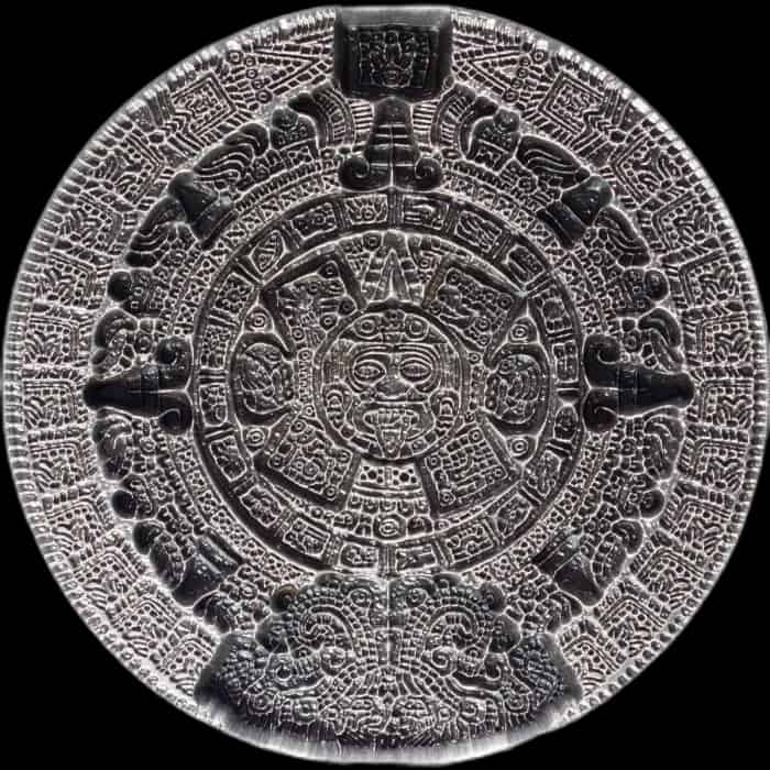 Aztec Sun Stone Stacker 2 uncje srebra - image 2