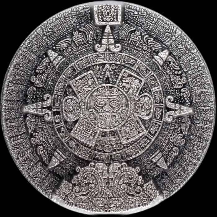 Aztec Sun Stone Stacker 2 uncje srebra - image 1