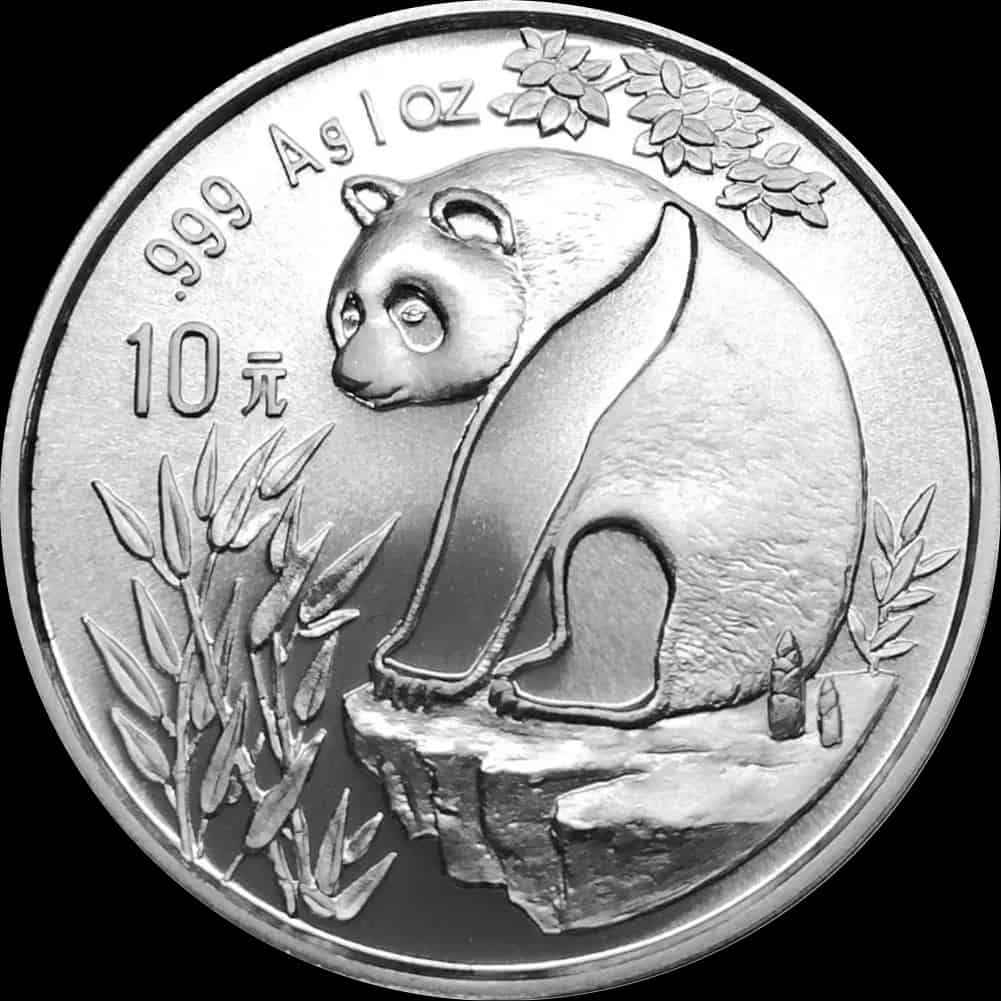 Chińska Panda 1 uncja srebra 1993 - image 1