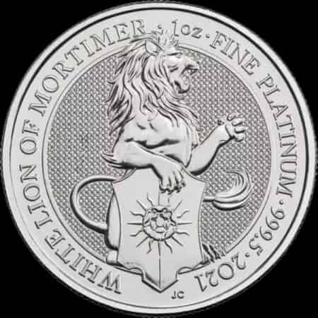 Bestie Królowej Biały Lew Mortimerów 1 uncja Platyny 2021 - image 1
