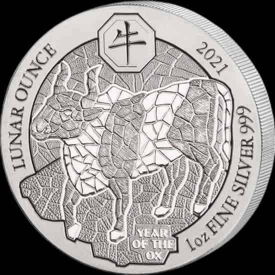 Rwanda Lunar Rok Wołu 1 uncja srebra 2021 - image 1