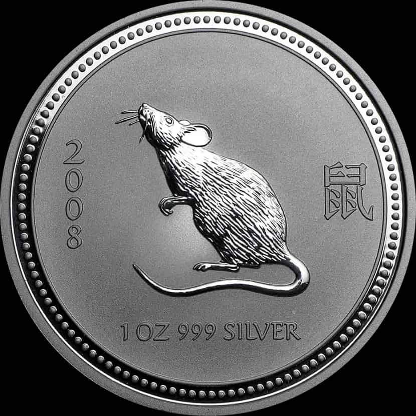 Lunar I Rok Myszy 1 uncja Srebra 2008 - image 1