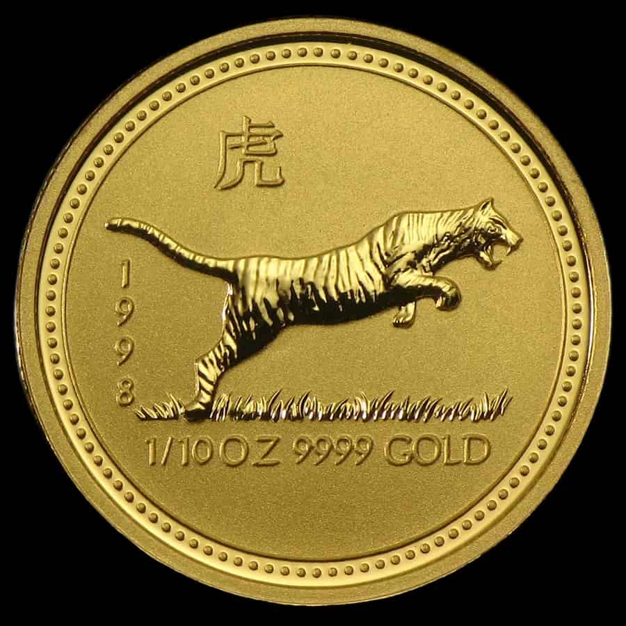 Lunar I Rok Tygrysa 1/10 uncji złota 1998 - image 1