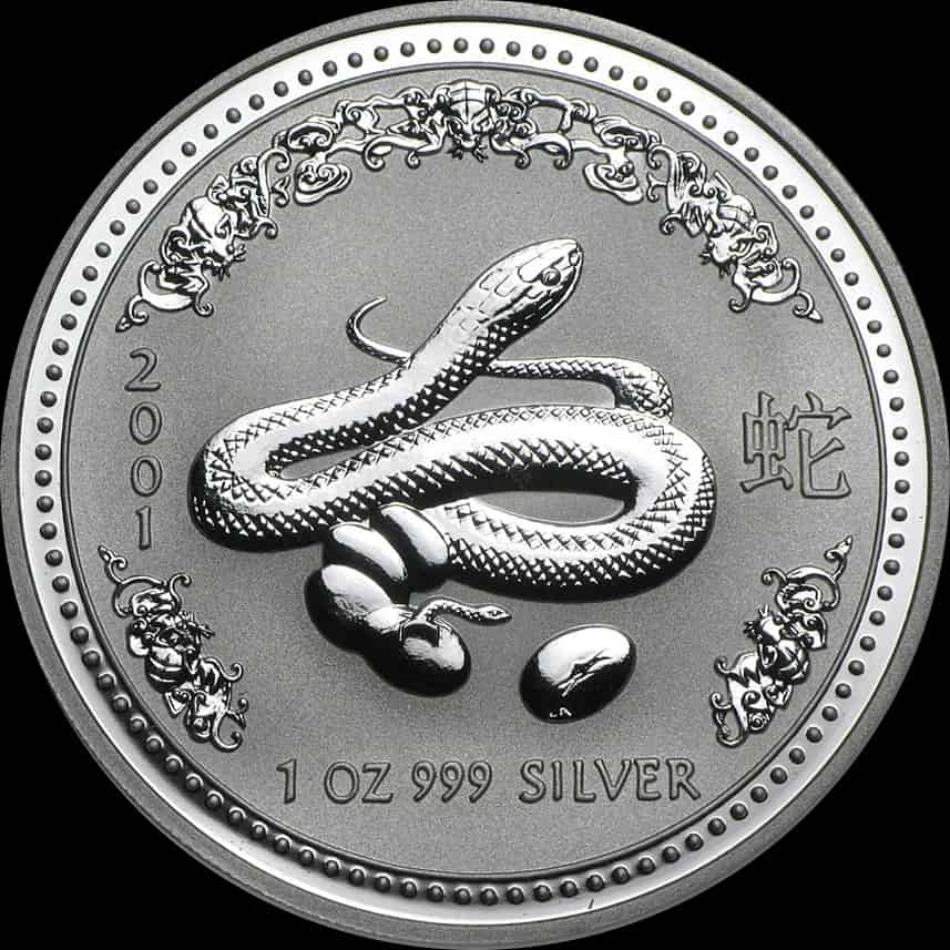 Lunar I Rok Węża 1 uncja Srebra 2001 - image 1