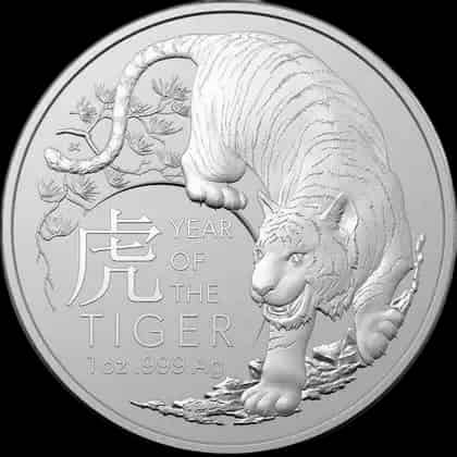 Lunar RAM Rok Tygrysa 1 uncja srebra 2022 - image 1