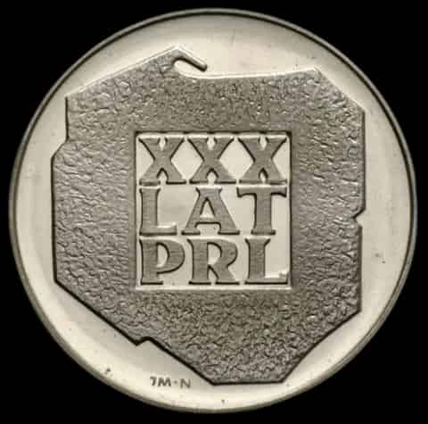 Srebrna Moneta XXX Lat PRL Mapka - image 1